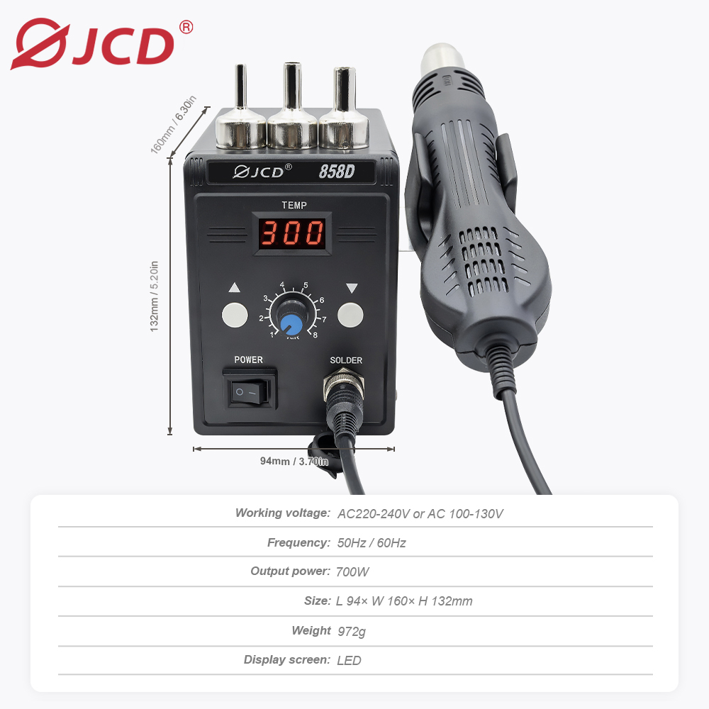 JCD pistolet à Air chaud 858D  - Hot Air Station 858 avis et prix